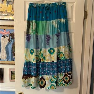 Multicolor Patchwork Maxi Skirt